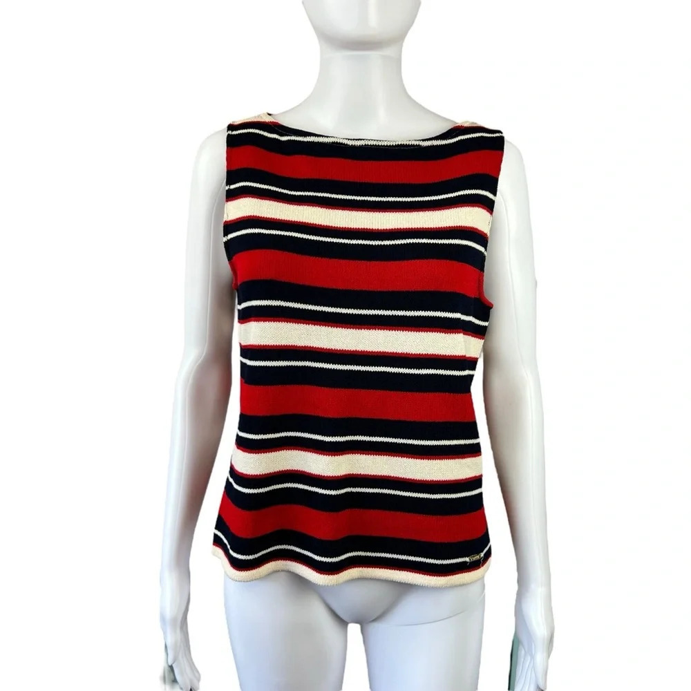 St. John Striped Knit Tank Top